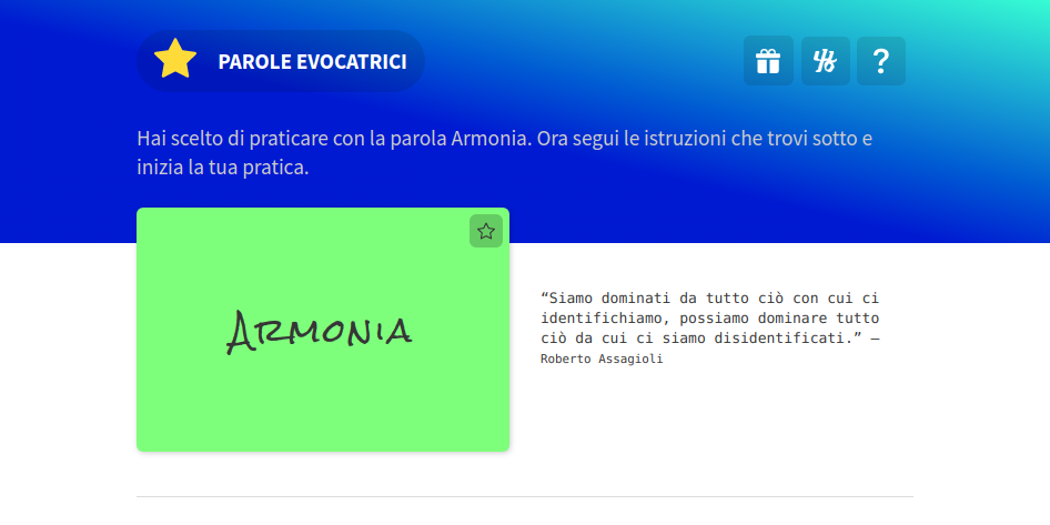 L'home page di questa nuova applicazone web.